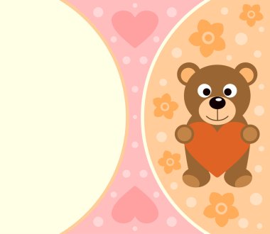 ayı karikatür ile arka kart