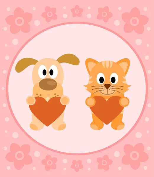 arka plan kartı karikatür kedi ve köpek