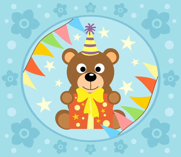 Cartoon Hintergrund mit Bär — Stockvektor