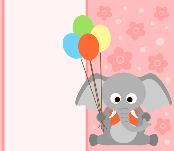 Tarjeta de fondo con elefante — Archivo Imágenes Vectoriales