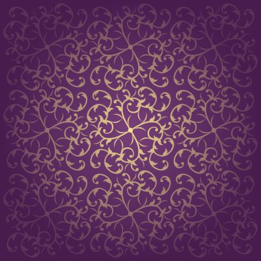 Floral baroque purple background vector clipart