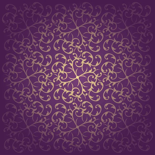 Floral baroque purple background vector — Stock Vector