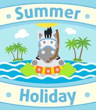 zebra ile yaz deniz arka plan