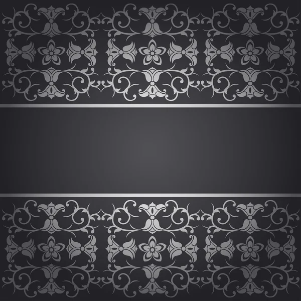 Black baroque background flowers — Stock Vector