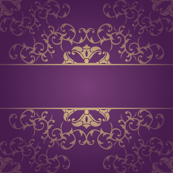 Purple vector baroque flowers background