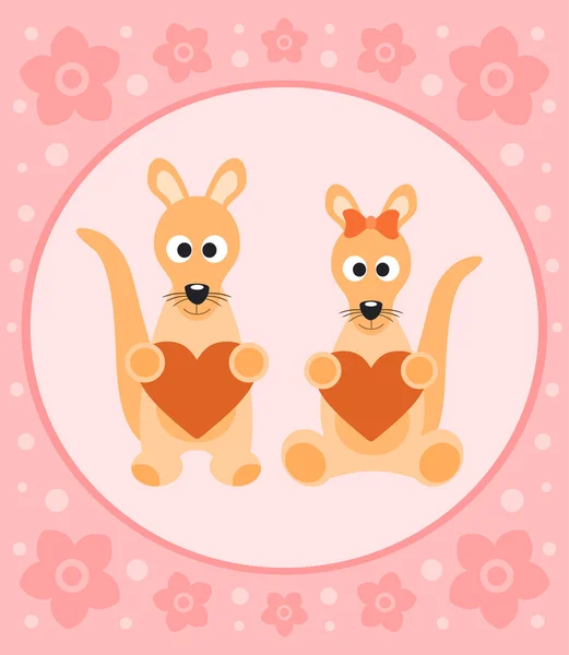 Background card with kangaroo cartoon — Stock Vector