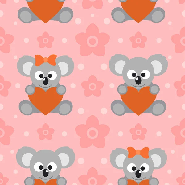 Tarjeta de fondo sin costuras con koalas — Vector de stock