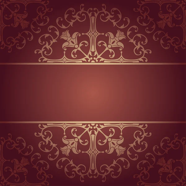 Vector baroque flowers background red — Stock Vector