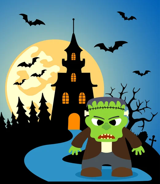 Halloween Hintergrund mit frankenstein — Stockvektor