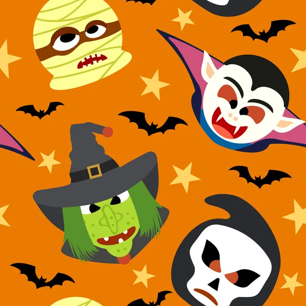 Vector de fondo halloween sin costuras — Vector de stock