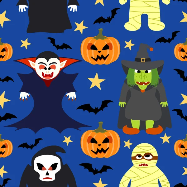 Sem emenda halloween vetor fundo — Vetor de Stock