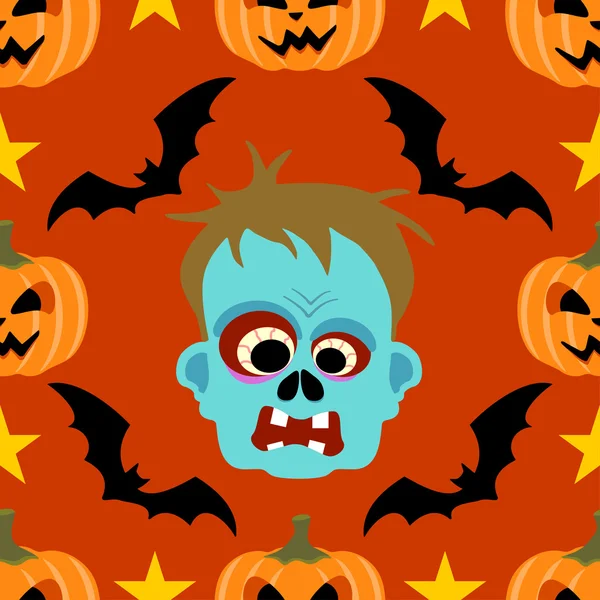 Fondo de Halloween sin costuras con Zombie — Vector de stock