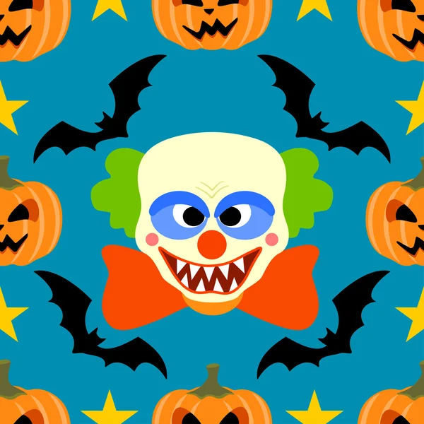 Naadloze halloween achtergrond met clown — Stockvector