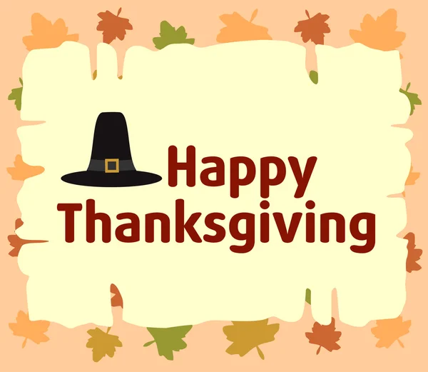 Happy thanksgiving background with Pilgrim hat — Stock Vector