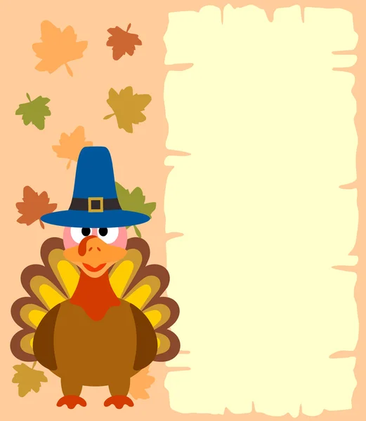 Thanksgiving background with turkey — Stock Vector