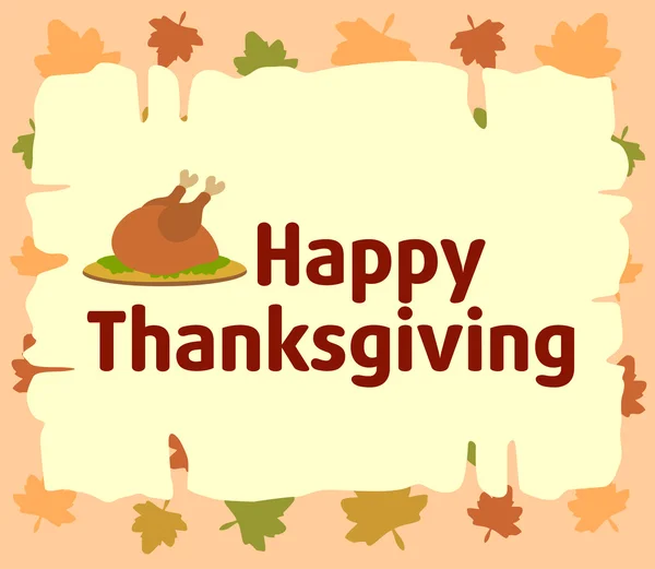 Happy thanksgiving background with cooked turkey — Stock Vector