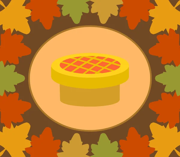 Autumn Thanksgiving Day background with pie — Stock Vector