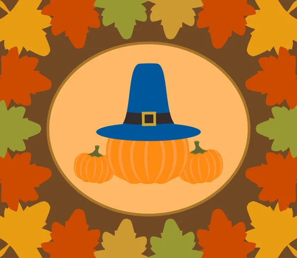 Autumn Thanksgiving Day background with pumpkin — Stock Vector