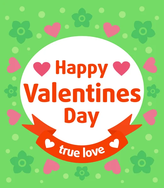 Green Valentines day background — Stock Vector