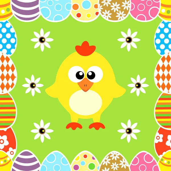 Fondo de Pascua sin costuras con pollo — Vector de stock