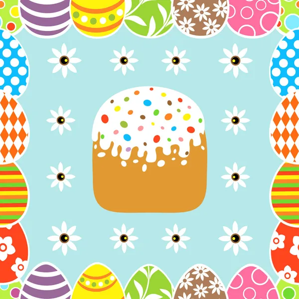 Fondo de Pascua sin costuras con pastel — Vector de stock