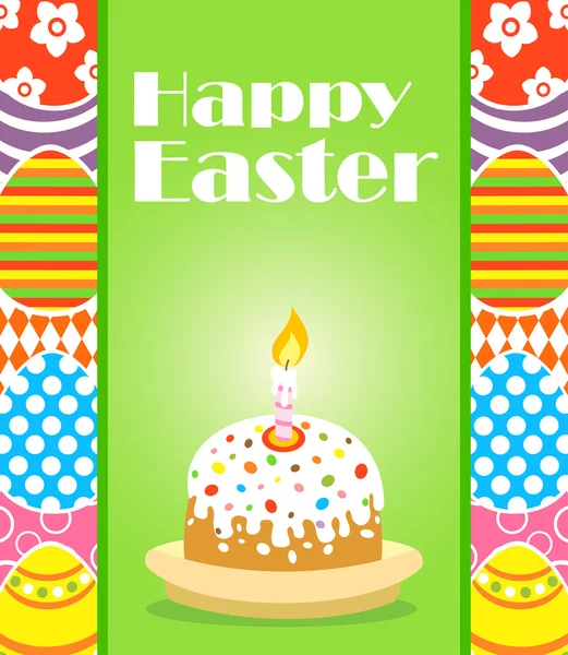 Happy Easter background with cake — Stock Vector