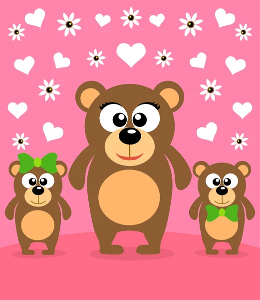 Fondo del día de la madre con osos — Archivo Imágenes Vectoriales