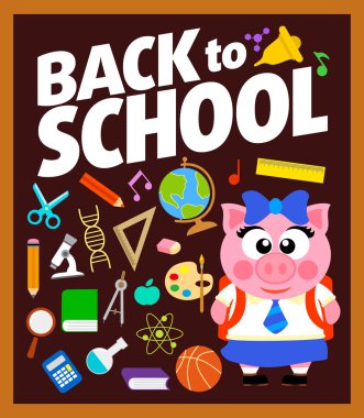 geri okul arka plana piggy ile