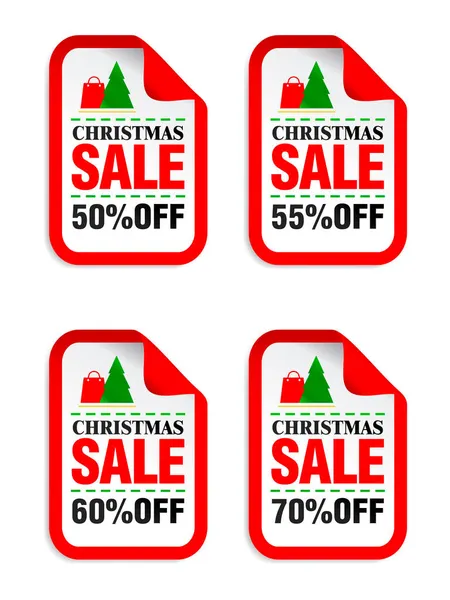Aufkleber Für Den Weihnachtsverkauf Weihnachtsverkauf Rabatt Aufkleber Mit Dem Symbol — Stockvektor