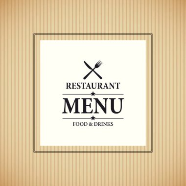 Retro konsept tasarım tarzında bir restoran menüsü. Vektör illüstrasyonu