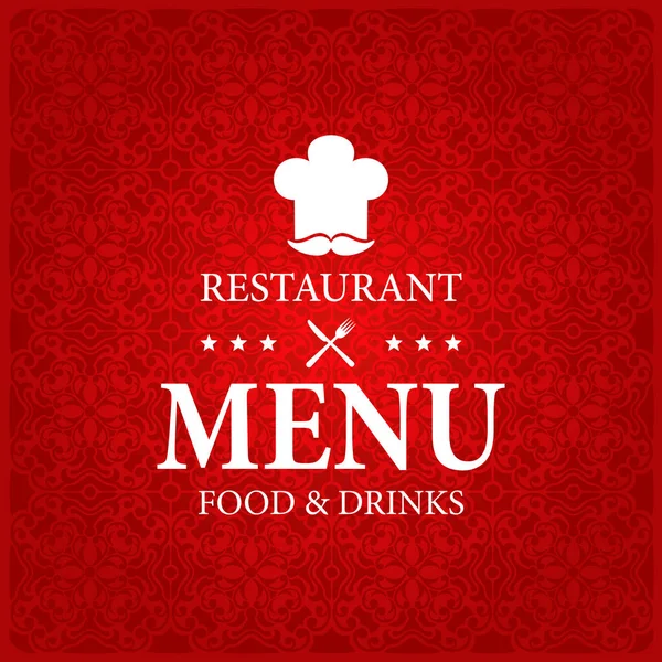 Vintage Red Retro Food Drinks Restaurant Menu Vector Illustration — 스톡 벡터