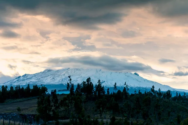 Chimborazo Volcano Covered Snow — Stock Photo, Image