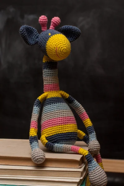 Rainbow crochet giraffe — Stock Photo, Image