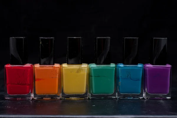 Rainbow nailpolish — Stock Photo, Image