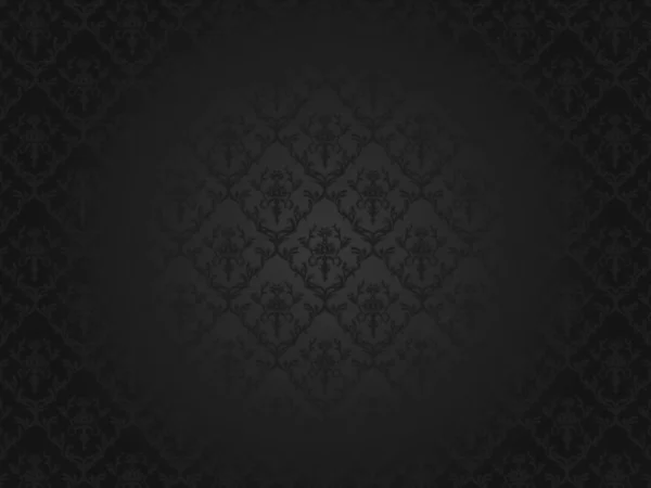 Luxury black floral wallpaper — Stock Vector
