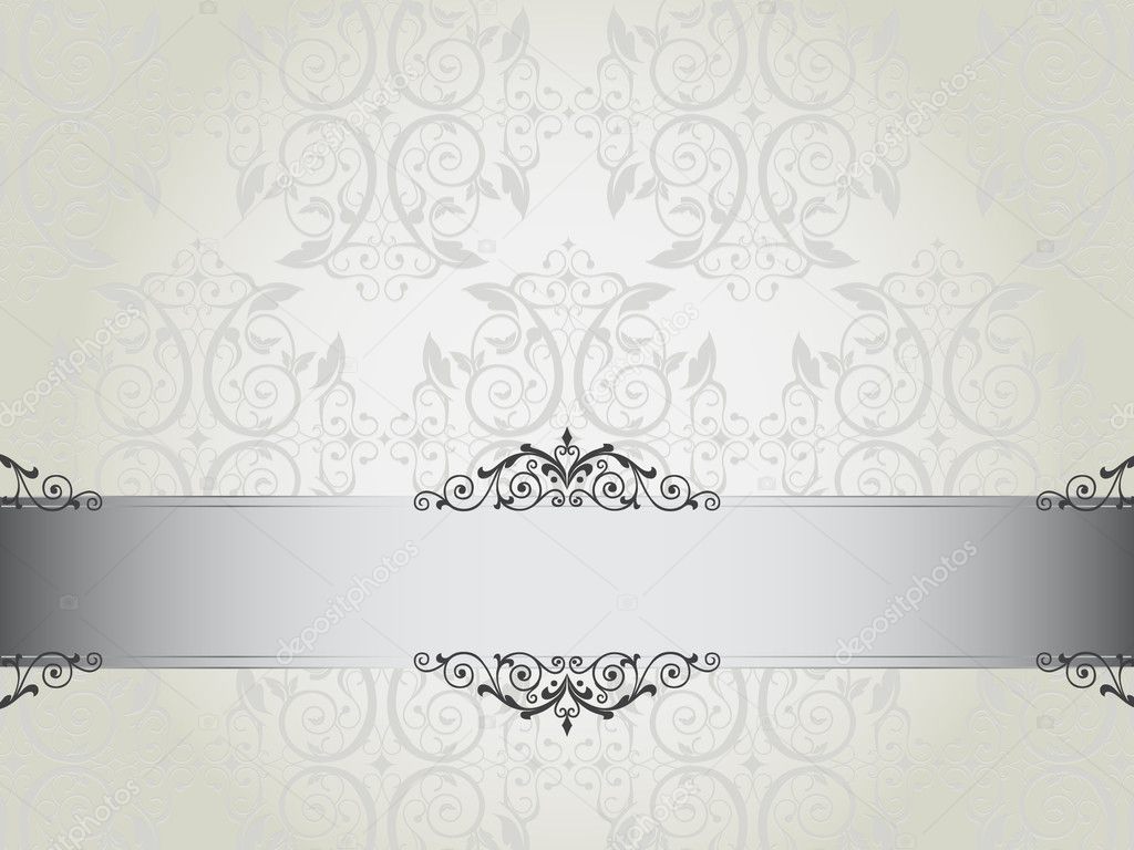 Luxury floral wallpaper with scroll