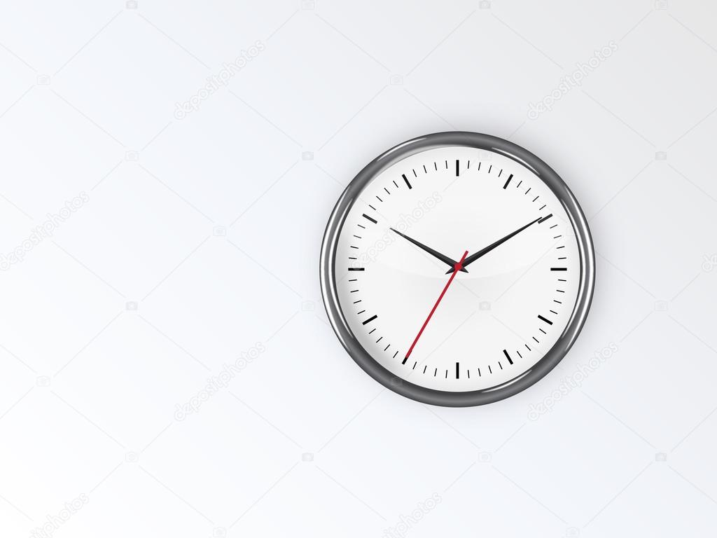 Clock on wall jpeg image vector illustration. This image will download as a jpeg or .eps file. You will need a vector editor to use this file.