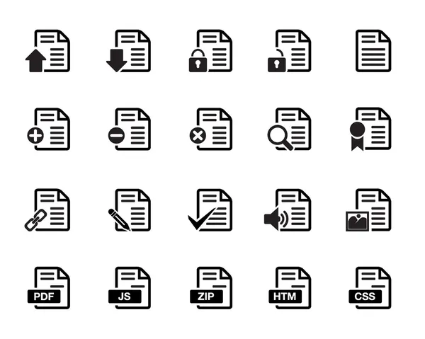 Documentos Ícones Vector —  Vetores de Stock