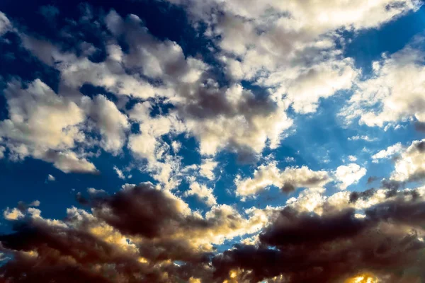 Панорамный Вид Голубое Небо Движущимися Облаками Вид Голубое Небо Облаками — стоковое фото