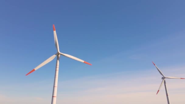 Green Energy Wind Turbines Wind Turbines Alternative Energy Sources Renewable — Vídeo de Stock