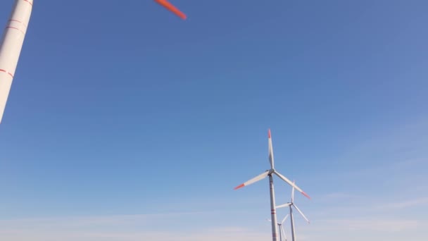 Green Energy Wind Turbines Wind Turbines Alternative Energy Sources Renewable — Stok video
