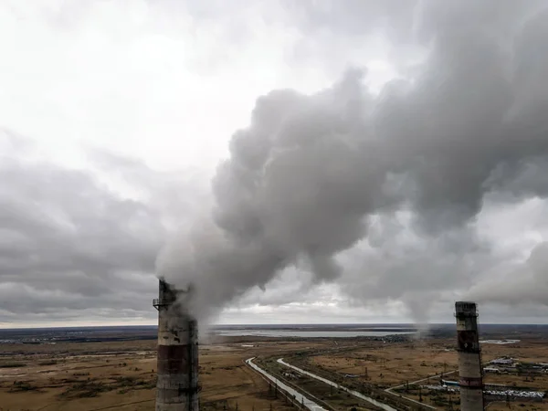 Pollution Atmosphérique Émissions Nocives Réchauffement Climatique Problème Écologique Cheminées Moelleuses — Photo
