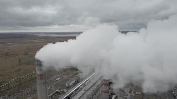 Pollution Atmosphérique Émissions Nocives Réchauffement Climatique Problème Écologique Cheminées Moelleuses — Video