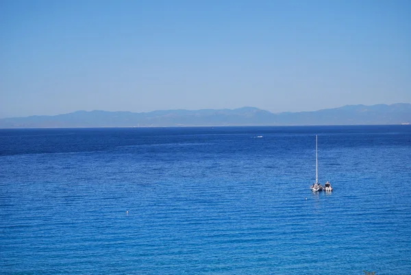 Θέα από την όμορφη θάλασσα της villasimius, στη Σαρδηνία, Ιταλία — Φωτογραφία Αρχείου