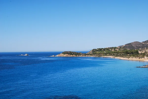 Pohled na krásné moře villasimius, Sardinie, Itálie — Stock fotografie