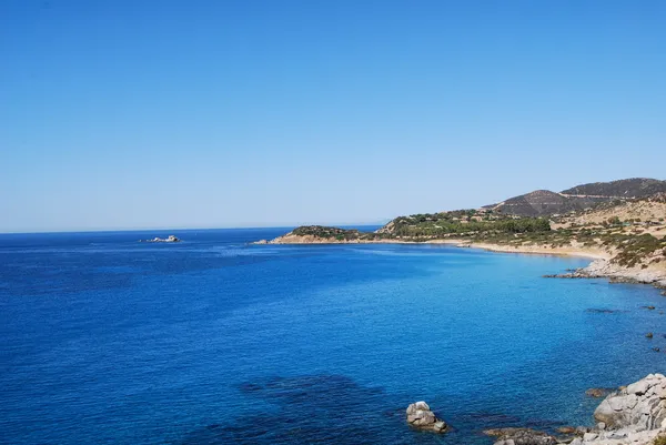 Uitzicht op prachtige zee van villasimius, in Sardinië, Italië — Stockfoto