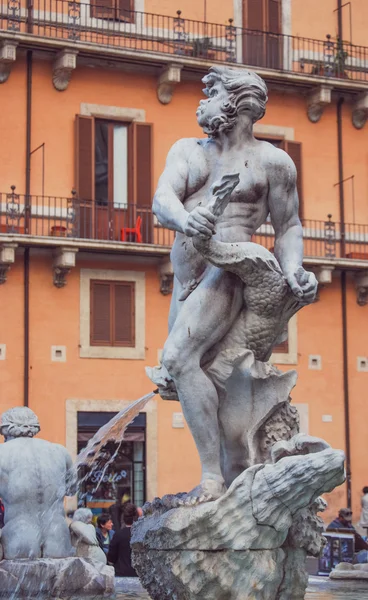 Fontana del Moro in Piazza Navona. Rome, Italy — Stock Photo, Image