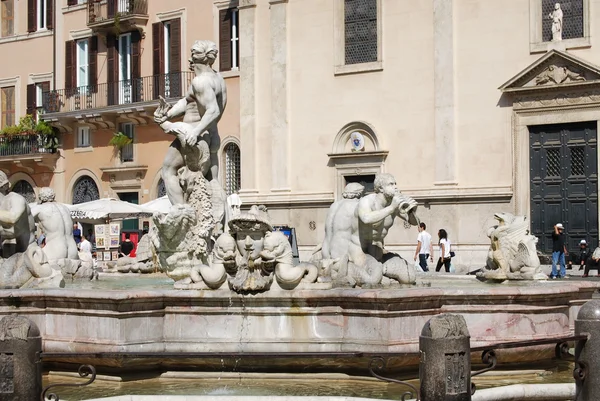 Fontana del Moro in Piazza Navona. Roma, Italia — Foto Stock