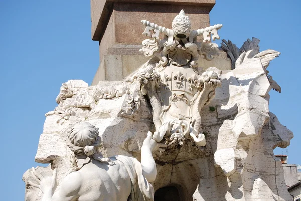 Rome, piazza navona, fontein van bernini in Italië — Stockfoto