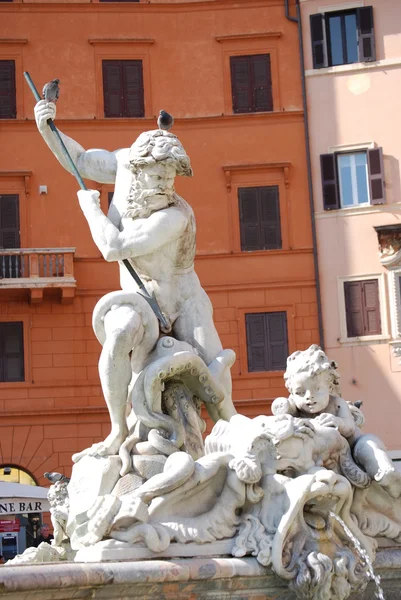 Neptunbrunnen in rom, italien — Stockfoto